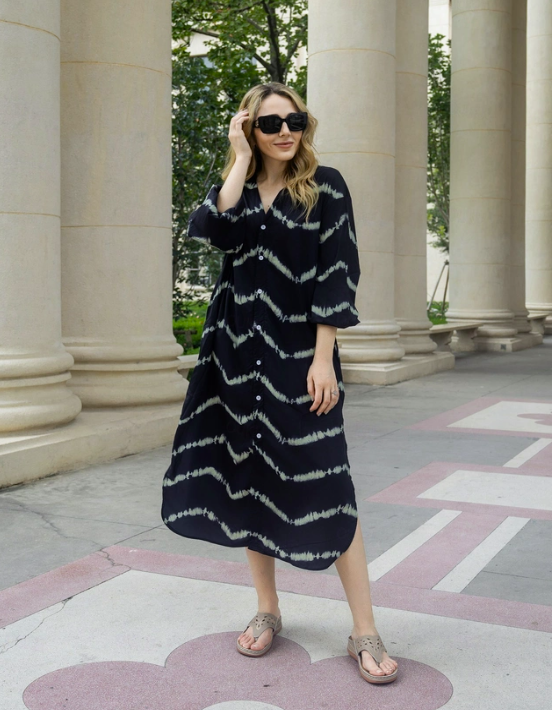 Julia™ | Boho Striped Maxi Dress