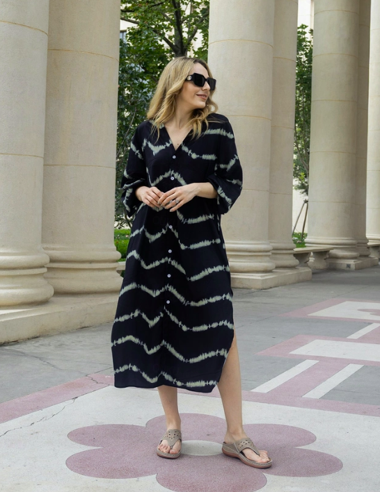 Julia™ | Boho Striped Maxi Dress