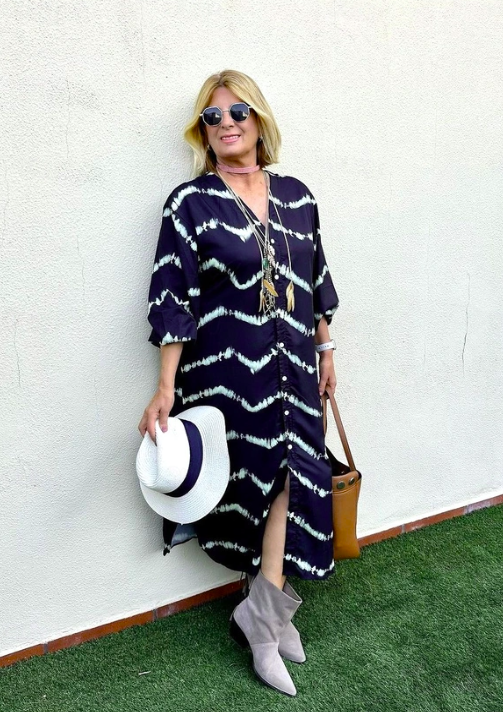 Julia™ | Boho Striped Maxi Dress