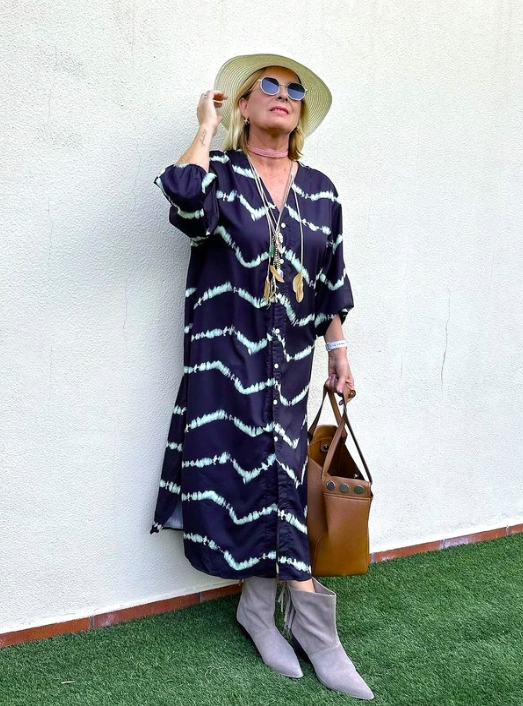 Julia™ | Boho Striped Maxi Dress